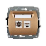 TREND Mechanizm gniazda antenowego poj. typu F (SAT) + gniazda komp. poj. 1xRJ45, kat. 5e, 8-stykowy