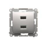 Simon 54 Ładowarka 2 x USB 2.1 A 5V DC 230V srebrny mat DC2USB.01/43 KONTAKT