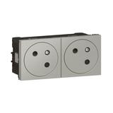 Mosaic Gn 2x2P+Z Podłączenie Przez Zaciski Automatyczne - 4 Mod Aluminium 16A-250V 079272L LEGRAND