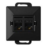 Gniazdo 2xRJ45 Cat5 Pearl, RJ45-5CAT/P2, czarny OR-OE-7715/2/B ORNO