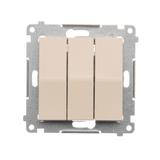 Simon 54 Przycisk potrójny 10A 250V szybkozłączka kremowy DP31.01/41 KONTAKT