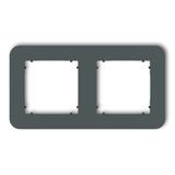 MINI Ramka uniwersalna podwójna zaokrąglona z tworzywa grafitowy mat