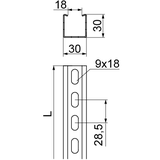 CWD30H30/2 Ceownik wzmocniony 1,2 mm