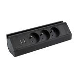 Gniazdo meblowe z uchwytem na telefon ładowarką USB i przewodem 1,5m 3x2P+Z 2xUSB (typ A 2,4A) FS-15