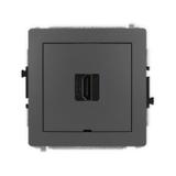 DECO Mechanizm gniazda pojedynczego HDMI 2.0, bez pola opisowego grafitowy mat