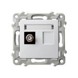 SZAFIR Gniazdo antenowe typu F pojedyncze - kolor biały