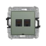 ICON Mechanizm gniazda komputerowego podwójnego 2xRJ45, kat. 5e, 8-stykowy, bez pola opisowego szałw