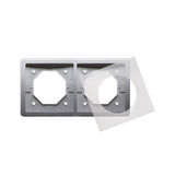 Simon Basic Standard Ramka 2-krotna do wersji bryzgoszczelnej IP44 z kompletem uszczelek stal inox BMR2B/21 KONTAKT