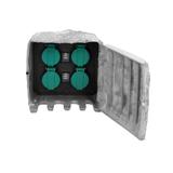 Gniazdo ogrodowe KAMIEŃ 4x2P+Z kabel gumowy H07RN-F 3x1,5mm2 3m 2 tryby pracy: automatyczny (max OR-