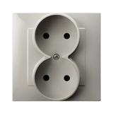 SZAFIR Gniazdo podwójne kompletne z ramką - kolor kaszmirowy beż