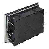 Puszka podłogowa na gniazda modułowe 8 x 45x45mm lub 16 x 22,5x45mm, pokrywa: stal nierdzewna, czarn