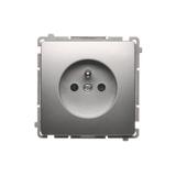 Simon Basic Gniazdo wtyczkowe pojedyncze z uziemieniem 16A 250V z przesłonami torów prądowych szybkozłączka srebrny mat BMGZ1CZ.01/43 BMGZ1cz.01/43 KONTAKT