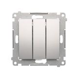 Simon 54 Łącznik potrójny z podświetleniem LED 10A 250V szybkozłączka srebrny mat DW31L.01/43 KONTAKT