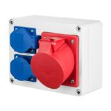 RS 2x2P+Z, 3P+N+Z 16A  IP 44 szara