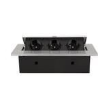 Gniazdo meblowe wpuszczane w blat z grubym rantem 3x2P+Z srebrne OR-AE-1335/G ORNO