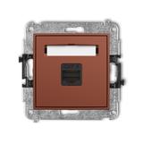 ICON Mechanizm gniazda komputerowego pojedynczego 1xRJ45, kat. 6, 8-stykowy terakota