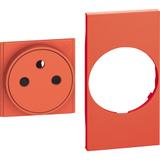 LIVING NOW - PLAKIETKA GNIAZDA PŁASKIEGO 2P+Z - 2 MODUŁY - CZERWONA, Bticino