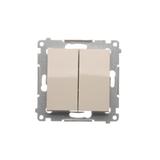 Simon 54 Przycisk podwójny zwierny bez piktogramu 10A 250V szybkozłączka kremowy DP2.01/41 KONTAKT
