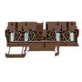 ZDU 2.5/4AN BR Złączka szynowa przelotowa /100szt./ WEIDMULLER