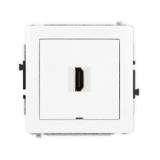 DECO Mechanizm gniazda pojedynczego HDMI 2.0, bez pola opisowego biały mat