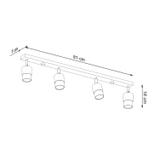 Lampa Plafon NERO 4 czarny/chrom SUFITOWA