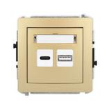 DECO Ładowarka USB podwójna USB C + USB A, 20W max. złoty 29DCUSB-8 KARLIK