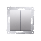 Simon 54 Przycisk podwójny zwierny bez piktogramu 10A szybkozłączka srebrny mat