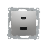 "Simon 54 WMDZ-EC2CAx-043 Ładowarka 2xUSB C+A Quick Charge 5/9/12V (moduł), 3.1 A, 5V DC, 230V