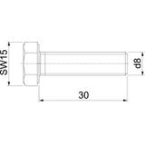 DIN933 M8x30 V4A, Śruba z łbem sześciokątnym
