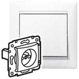 VALENA GNIAZDO POJEDYNCZE 2P+Z Z PRZESŁONAMI BIAŁE 16A-250V~, Legrand