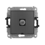 MINI Mechanizm gniazda antenowego pojedynczego TV, bez pola opisowego grafitowy mat