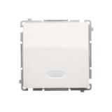 Simon Basic Przycisk pojedynczy zwierny bez piktogramu z podświetleniem LED 10A 250V szybkozłączka biały BMP1L.01/11 KONTAKT