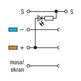 4-przewodowa złączka do czujników z LED szara