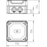 T 60 HD TR, Puszka odgałeźna pokrywa przeźr.