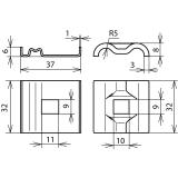 Zacisk uziemiający UNI, M8, do drutu 8-10 mm i przewodu PE 4-50 mm2, bez śruby, NIRO