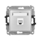 ICON Mechanizm gniazda komputerowego pojedynczego 1xRJ45, kat. 6A, 8-stykowy srebrny metalik