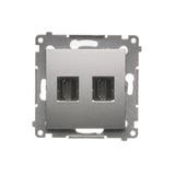 Simon 54 Gniazdo HDMI podwójne srebrny mat DGHDMI2.01/43 KONTAKT