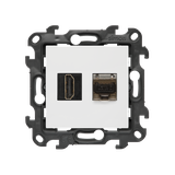 Simon 24 Gniazdo HDMI 2.1 + RJ45 kat.6. biały NGH21RJ45.01/11