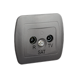 Simon Akord Gniazdo antenowe R-TV-SAT przelotowe aluminiowy