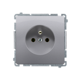 Simon Basic Gniazdo wtyczkowe z uziemieniem 16A 250V zaciski śrubowe stal inox BMGZ1.01/21 KONTAKT