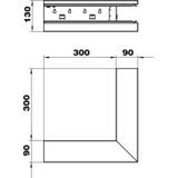 GS-AA90130RW, NAROŻE ZEWN. 90X130 CZ.B.