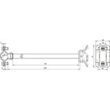 Wspornik do zwodu HVI 20 mm do strefy Ex 2, wys. 200 mm, do montażu na rurę, stal nierdz. NIRO