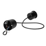 YASIN 400 1P E27, lampa wisząca, max. 60W, czarna, drewno