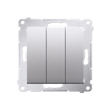 Simon 54 Przycisk potrójny 10A szybkozłączka srebrny mat