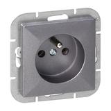 Gniazdo pojedyncze podtynkowe 2P+Z Pearl, 16A, 250V, PT-16P, antracyt