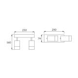 Lampa oprawa ścienno-sufitowa PUZON SPT 2 x max 35 W GU10 2L biały/złoty 04277 IDEUS