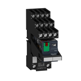 Harmony, Miniature plug-in relay pre-assembled, 6 A, 4 CO, with LED, with lockable test button, sepa