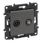 Niloe Step - gniazdo TV-SAT końcowe do instalacji typu gwiazda, 2 przewody, 1,5 dB- kolor stalowy, L