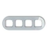 ICON Ramka uniwersalna poczwórna okrągła - efekt szkła (ramka: szara; spód: grafitowy mat) szary