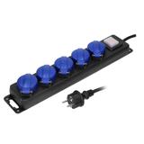 Przedłużacz warsztatowy bryzgoszczelny z wyłącznikiem 5 gniazd (schuko) IP44 przewód gumowy OR-AE-13